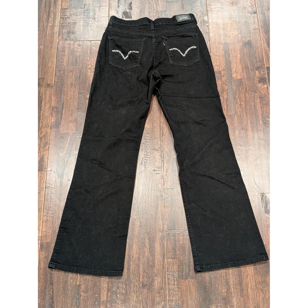 Levi's Black Tab Denim Jeans Womens 10 29x31 Bootcut Stretch Western Embellished